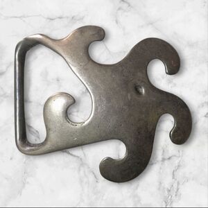 1970 Designer Duncan Laurie Star/Sun Solid Brass Vintage Belt Buckle